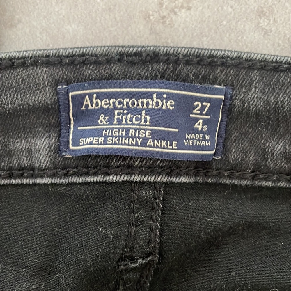 Abercrombie & Fitch high rise super skinny ankle stretchy button fly size 27/4S - Picture 8 of 14